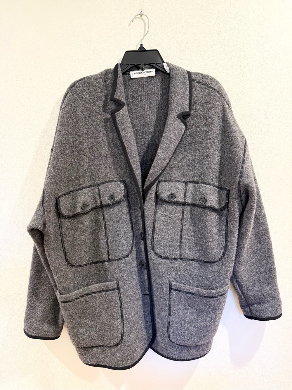 vintage Sonia Rykiel wool-blend chore cardigan jacket 40